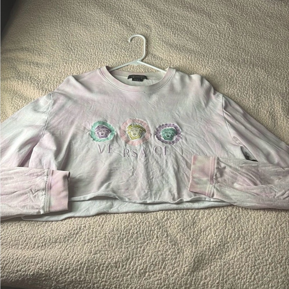 Versace Light Pink Cropped Sweater